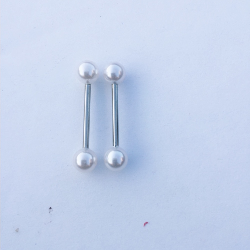 14g tongue barbell/ nipple ring shield piercing